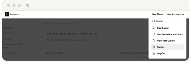 Profile from navigation bar