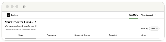 Your menu navigation bar